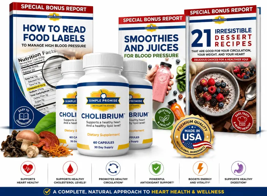 Cholibrium supplement with three included bonus guides.