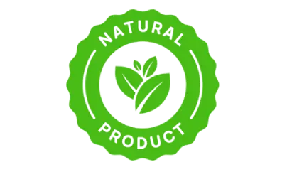 Plant-based ingredients icon confirming formula contains no synthetic additives or artificial fillers